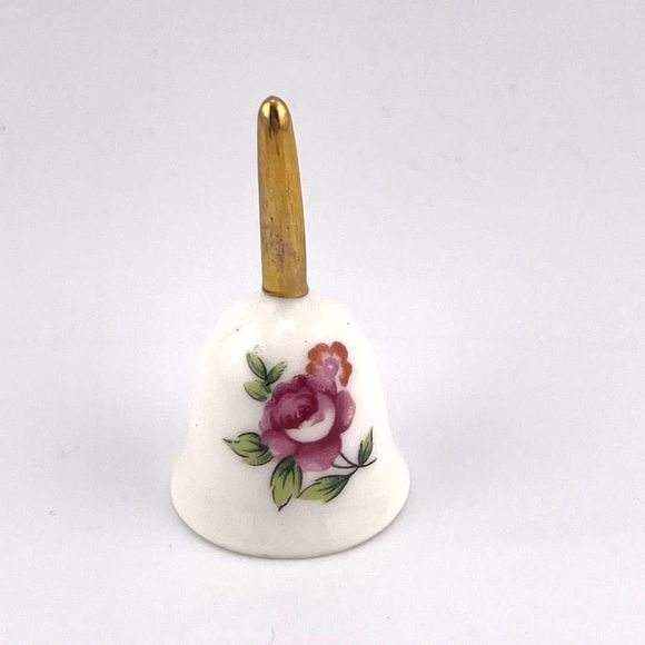 Vintage Bone China‎ Japan Floral White And Gold Tone Bell - Picture 2 of 4